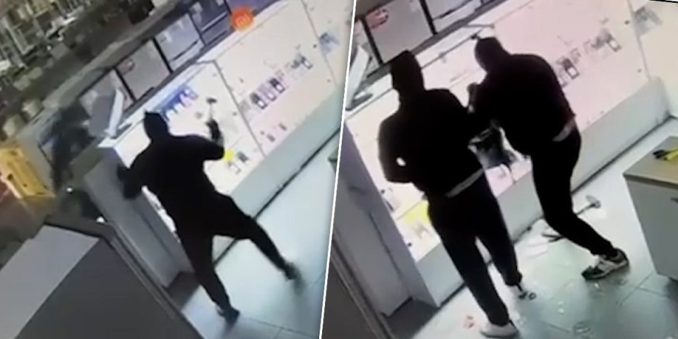 Ukrali auto sa pumpe u Obrenovcu, pa opelješili radnju u Lazerevcu! Kolima uleteli u izlog prodavnice (VIDEO)