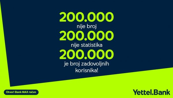 200.000 РАЗЛОГА ЗА СЛАВЉЕ: Yettel bank прославља 200.000 Bank MAX корисника